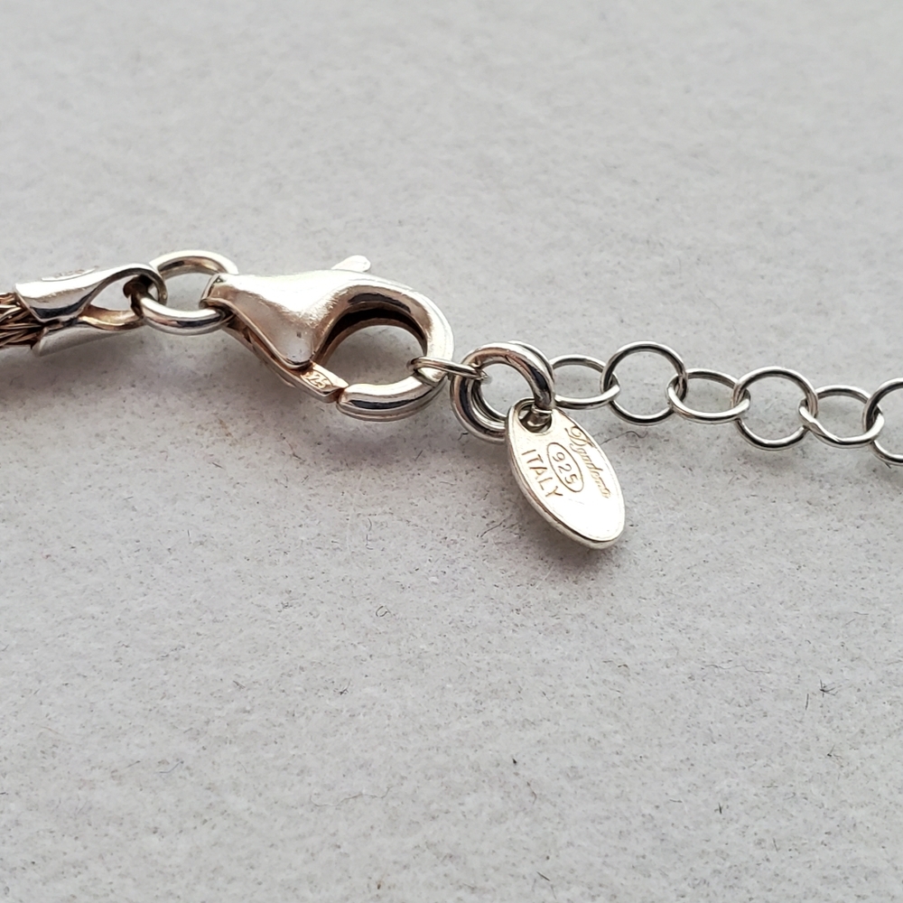 Dyadema 925 Italy Bracelet with Rose & Silver Beads (Adjustable!) - Picture 5 of 16
